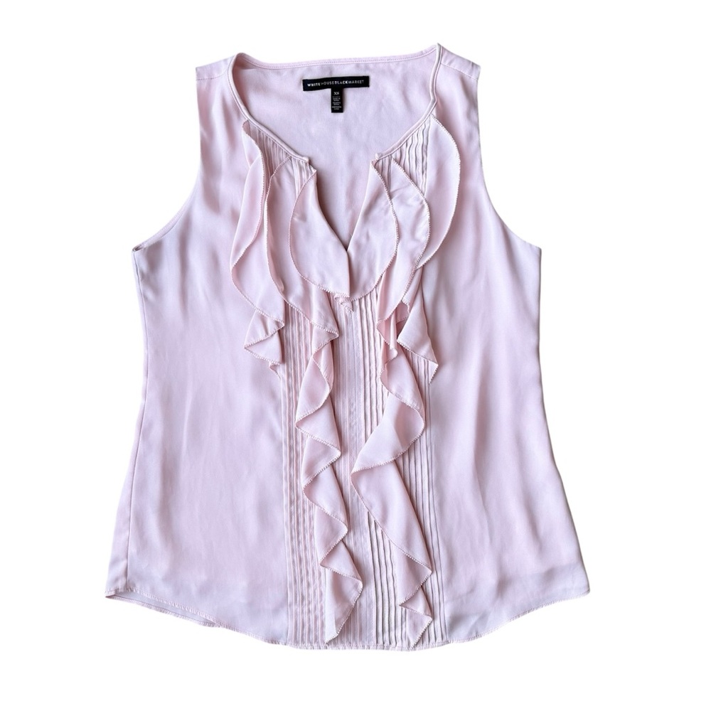 White House Black Market Sleeveless Ruffle Shell Top Pink Size XS